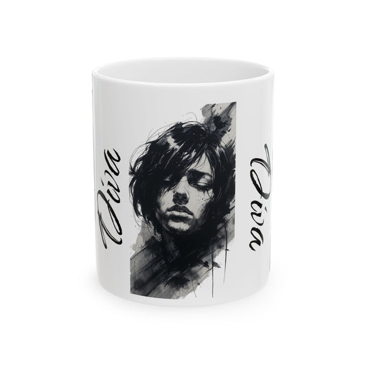 Artistic Portrait Ceramic Mug - Unique 11oz & 15oz Coffee Cup