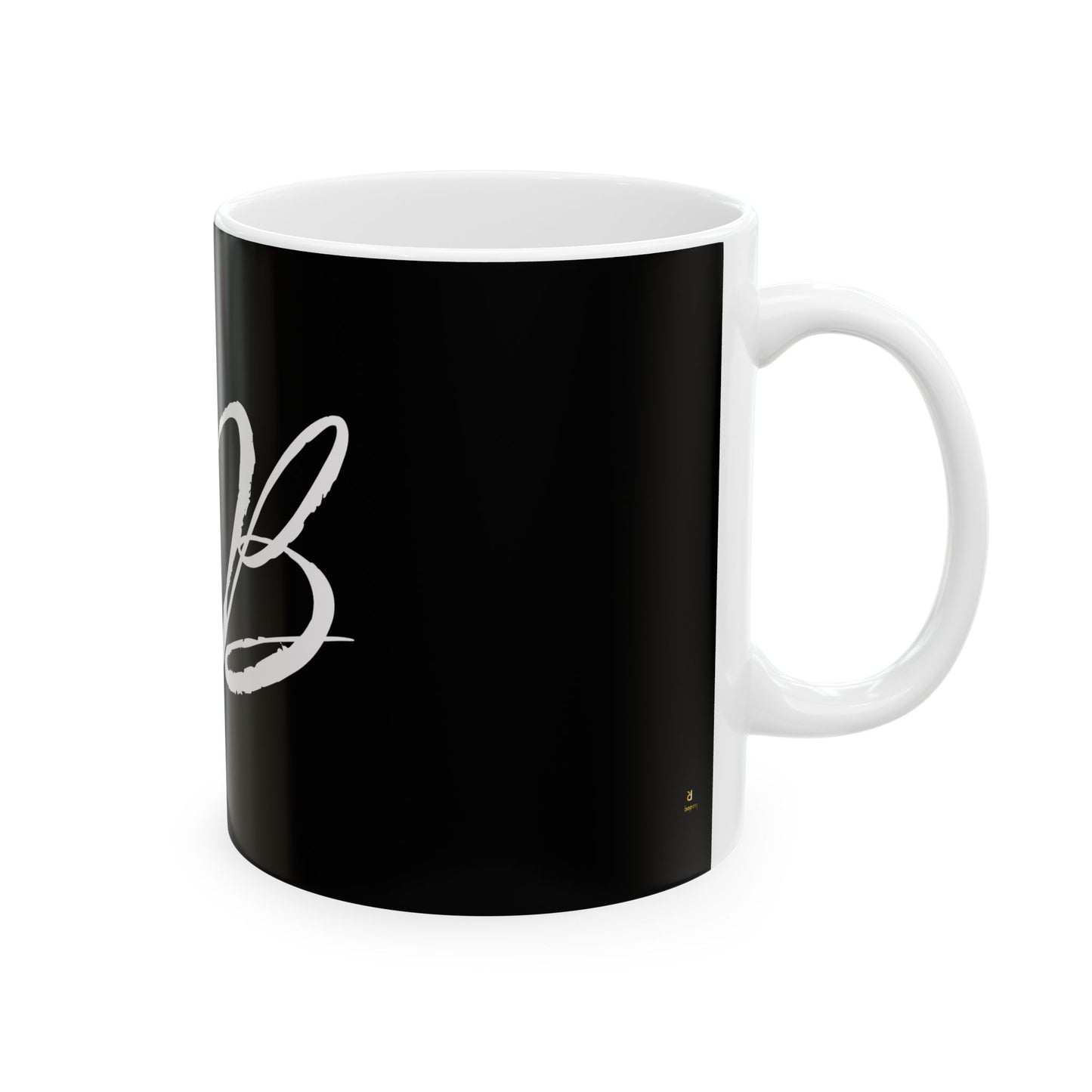 Modern Black Ceramic Mug with ZeB Design - 11oz & 15oz Options