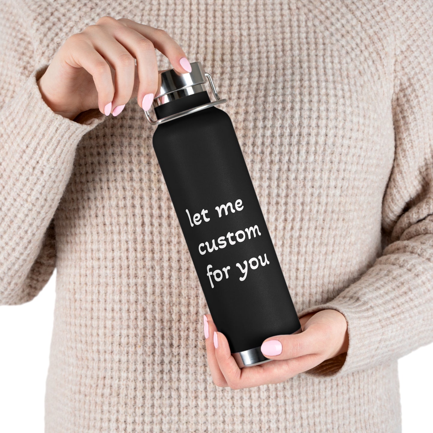 Customizable Copper Insulated Water Bottle - 22oz for Personalization