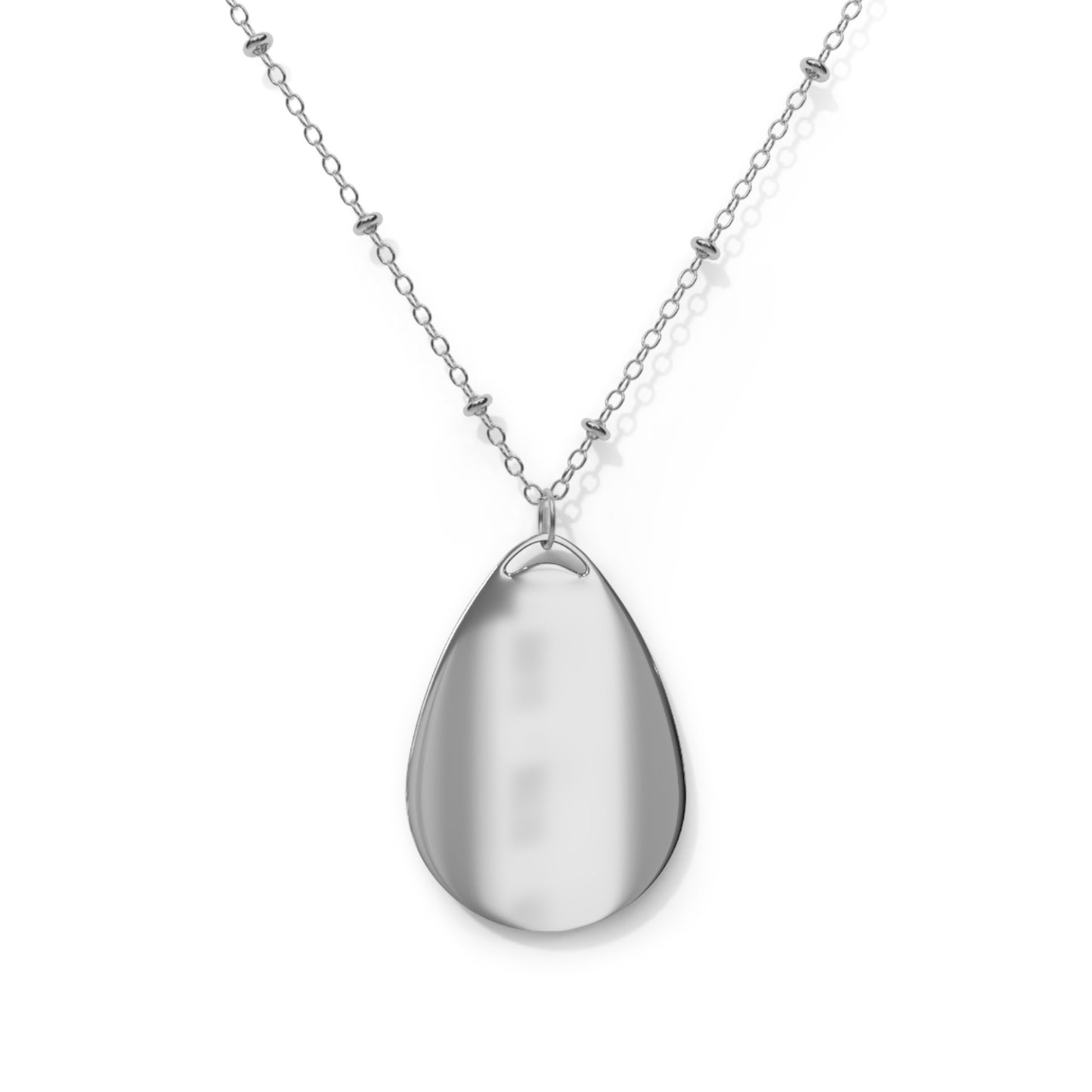 I Love You Oval Necklace - Elegant Silver Pendant for Romantic Gifts