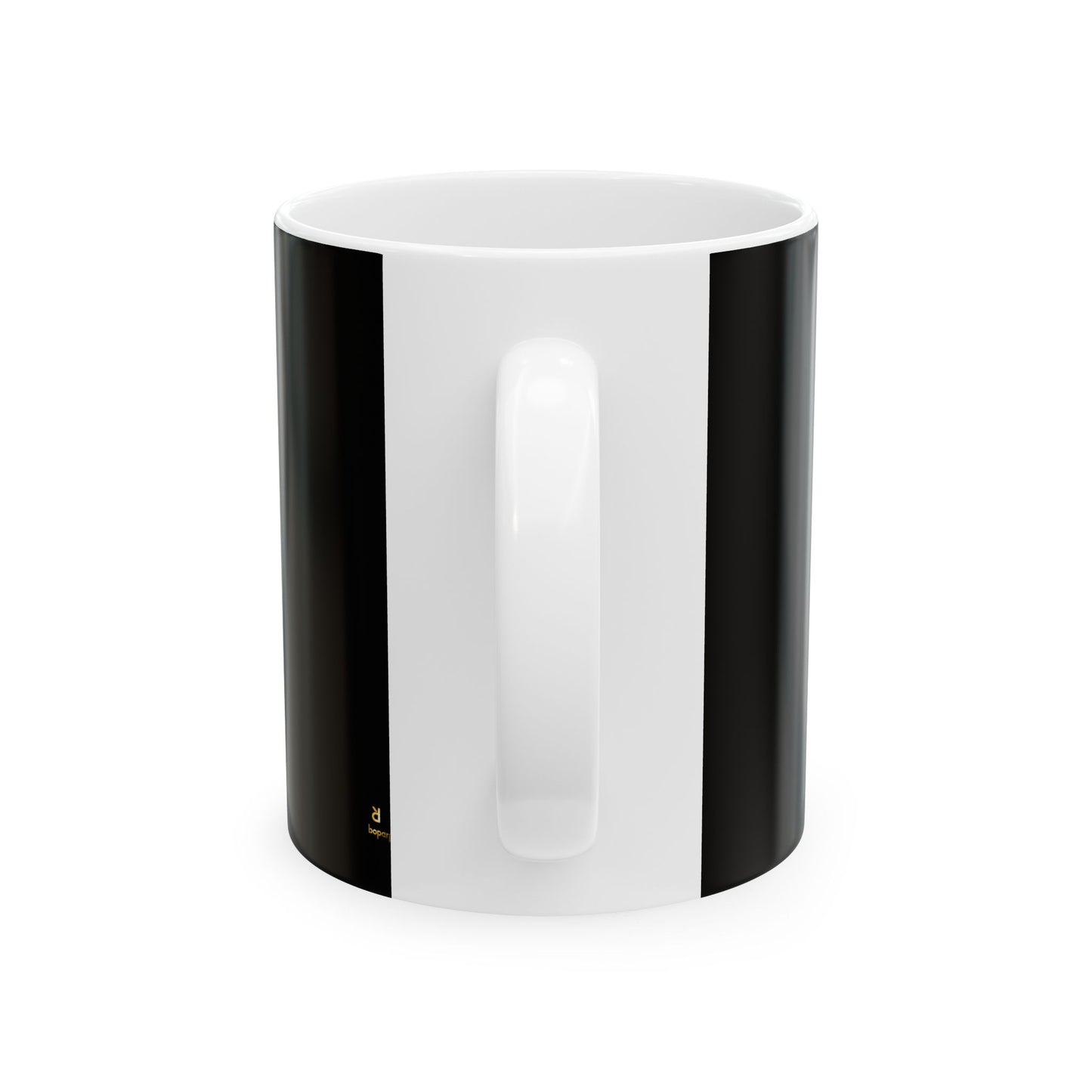 Stylish Black Ceramic Mug with Artistic Script Design - Perfect for Coffee Lovers