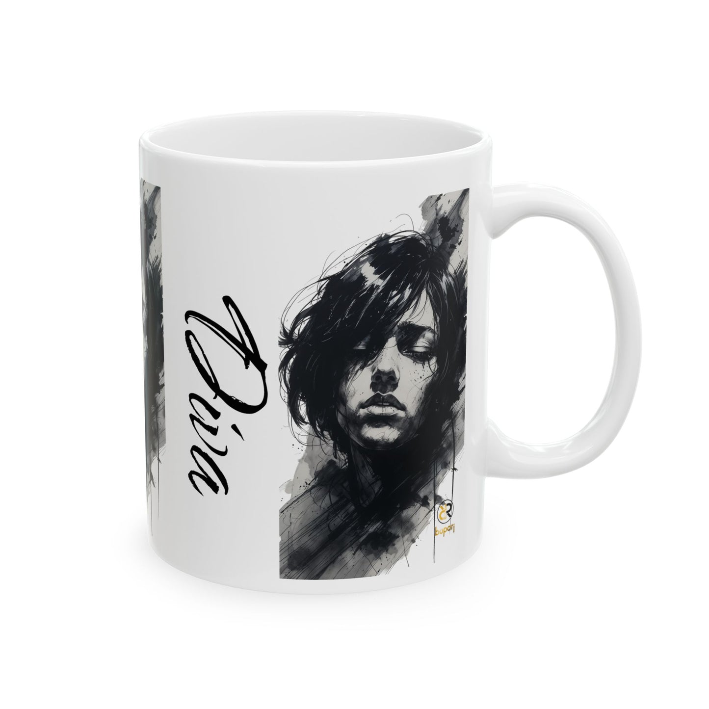 Artistic Portrait Ceramic Mug - Unique 11oz & 15oz Coffee Cup